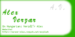 alex verzar business card